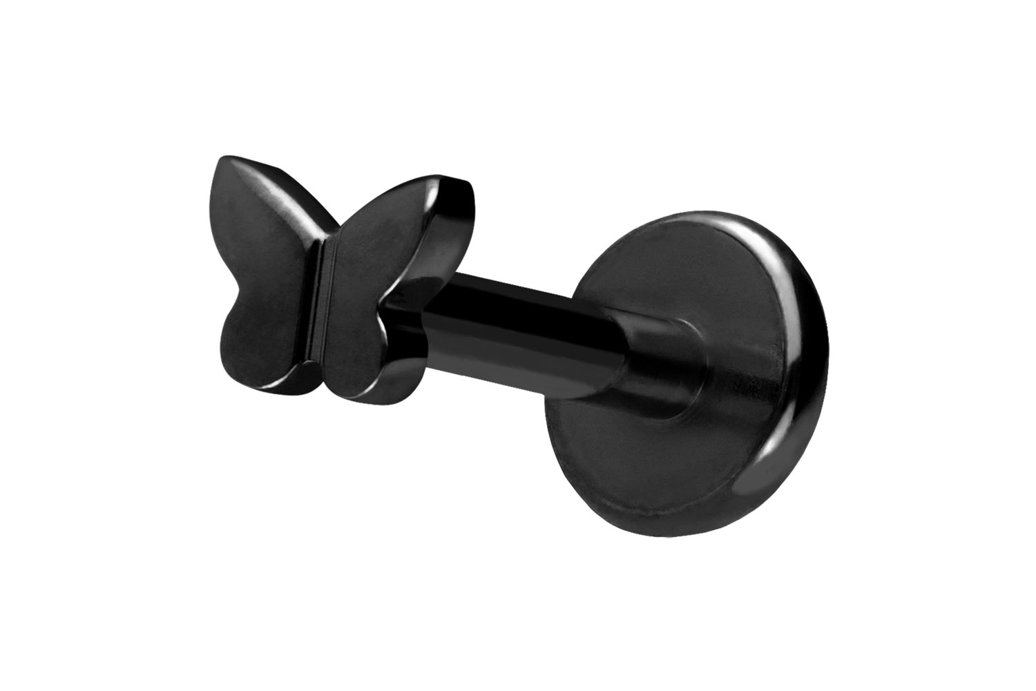 Titan Labret Piercing mit Push Fit SCHMETTERLING